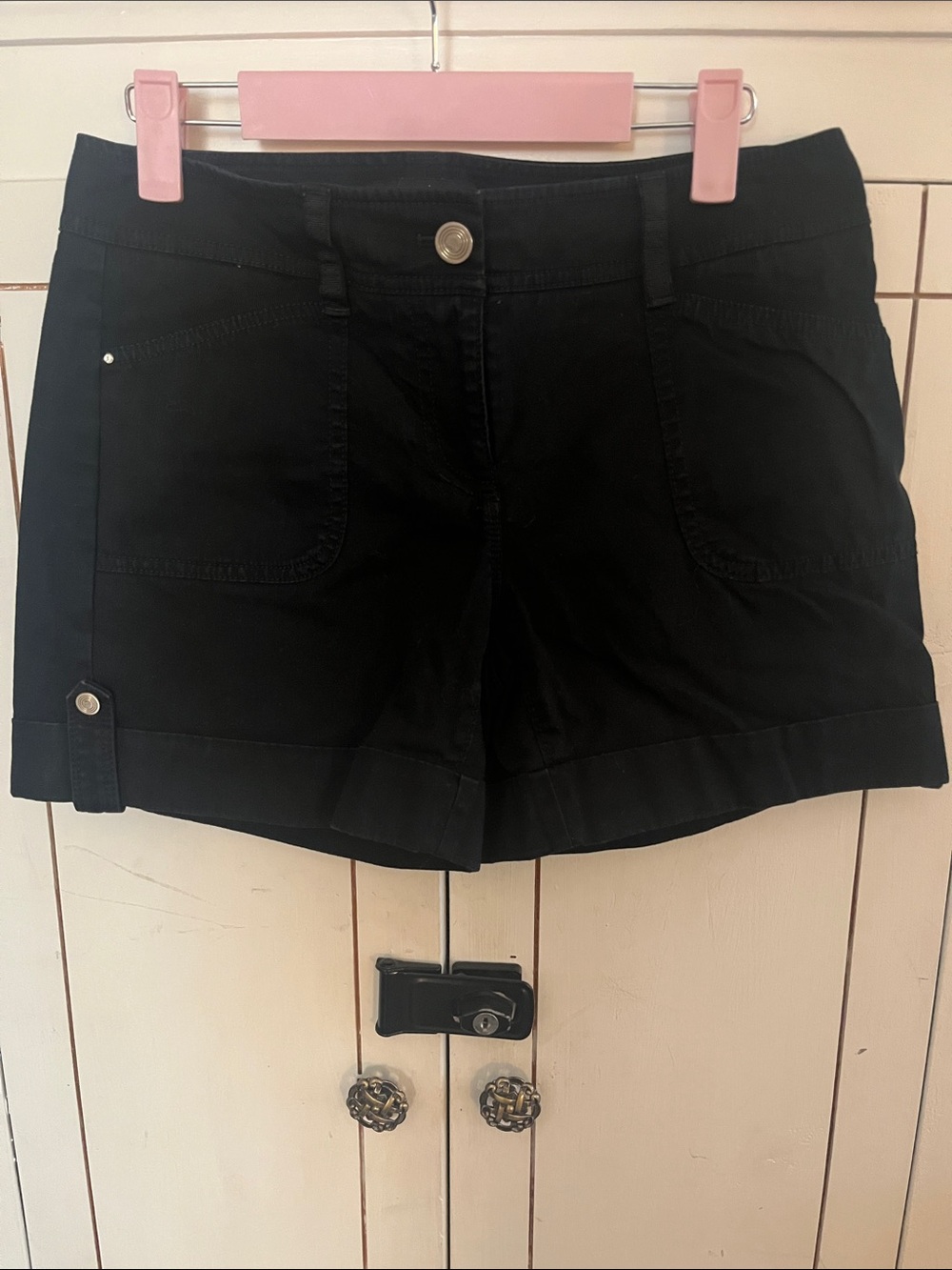 White House Black Market Black Cuffed Bermuda Shorts